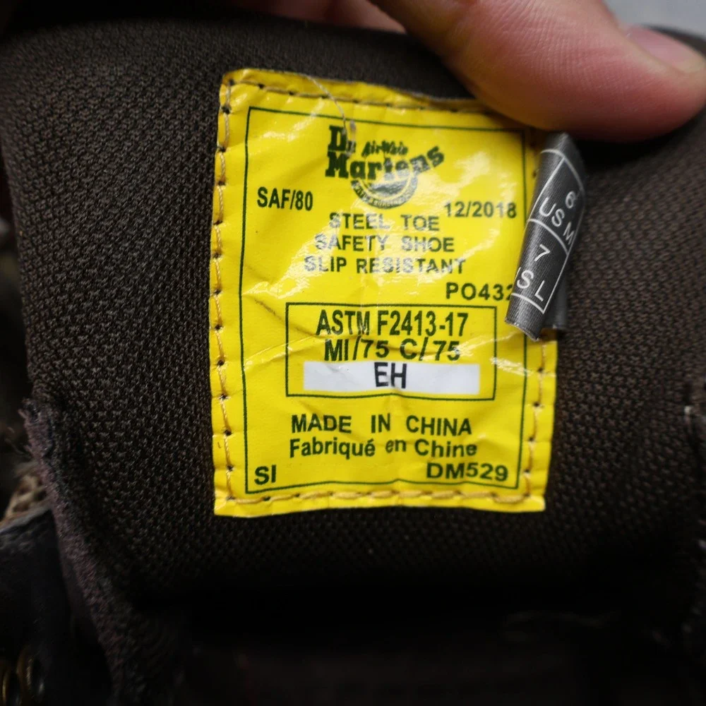 Dr. Martens Men 6 Women 7 Work Boots Brwn Ironbridge Steel Toe Industrial Safety